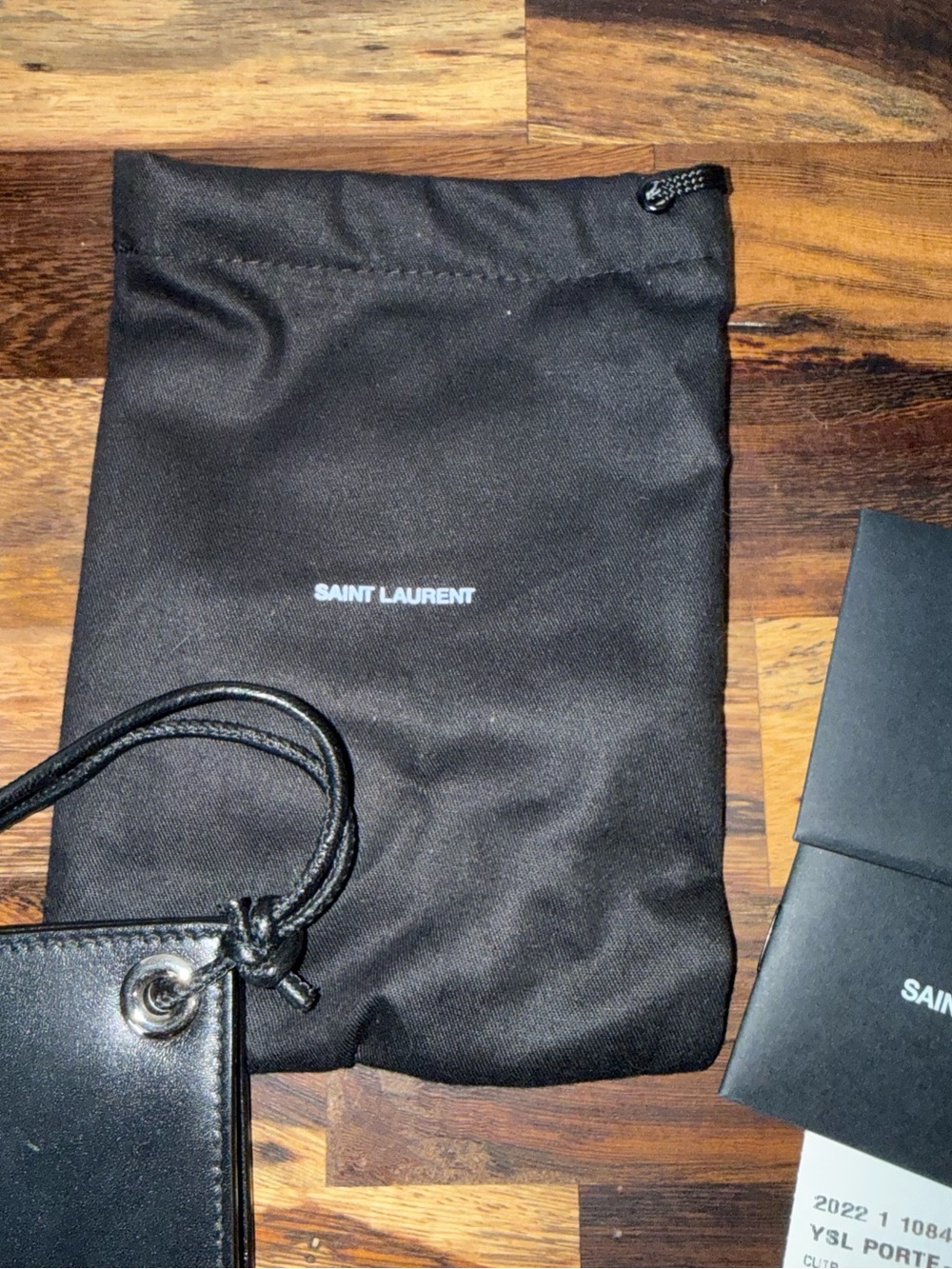 Saint Laurent Black leather slide out card holder 100% authentic - Picture 3 of 9